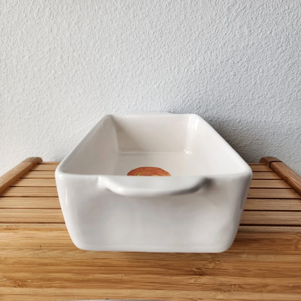 Rae Dunn Artisan Collection Halloween Pumpkin No Tricks Just Treats Baking Dish‎